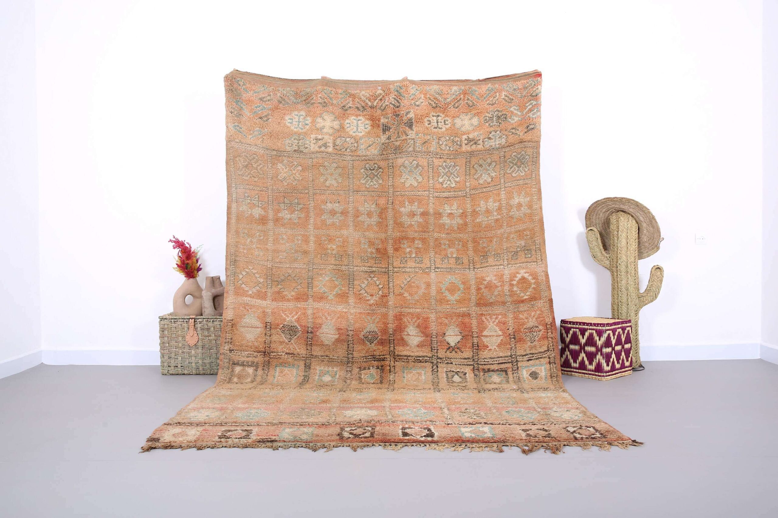 Moroccan handmade boujaad vintage rug