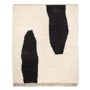 Black and white Moroccan Beni Ourain rug