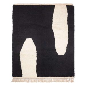 Black and white Beni Ourain Rug, Moroccan handmade rug