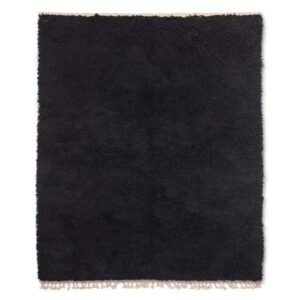 Moroccan Black Beni Ourain rug, Handmade Rug - BENICARPETS