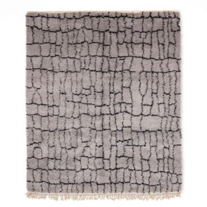 Grey beni ourain rug, handmade moroccan rug - BENICARPETS
