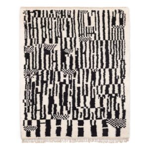 Handmade black and white moroccan beni ourain rug - BENICARPETS