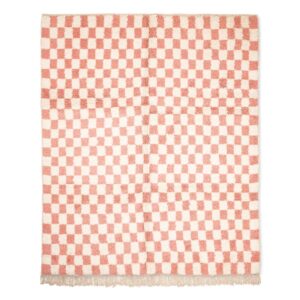 Custom Azilal pink Checkered rug Treasures Atlas Mountains