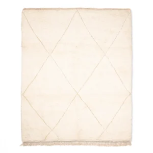 White Beni ourai handmade rug, berber moroccan Rug