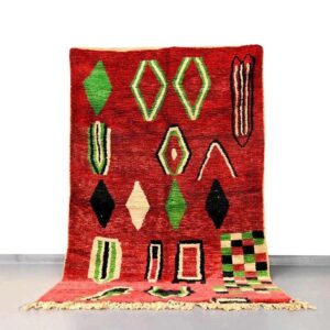 Moroccan Boujad rug, Red handmade berber rug