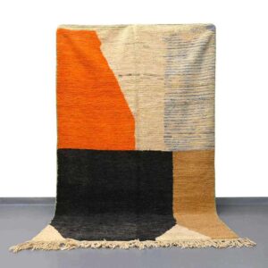 Moroccan Boujad rug, Orang and black berber rug - BENICARPETS