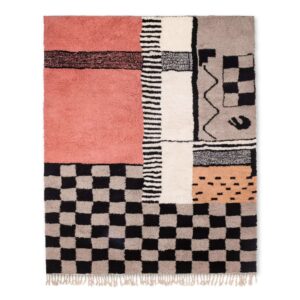 Handmade CHECKERED berber rug, Moroccan boujad rug - BENICARPETS