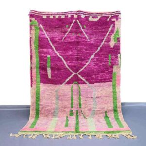 Moroccan Boujad rug Pink and purple area rug - BENICARPETS