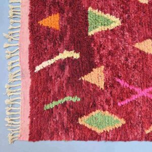 Moroccan Boujad rugs, pink, red handmade rug - BENICARPETS